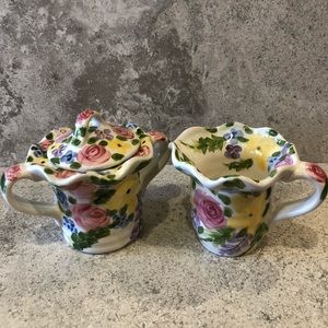 Tabletops Gallery JARDINE Ceramic Creamer & Sugar